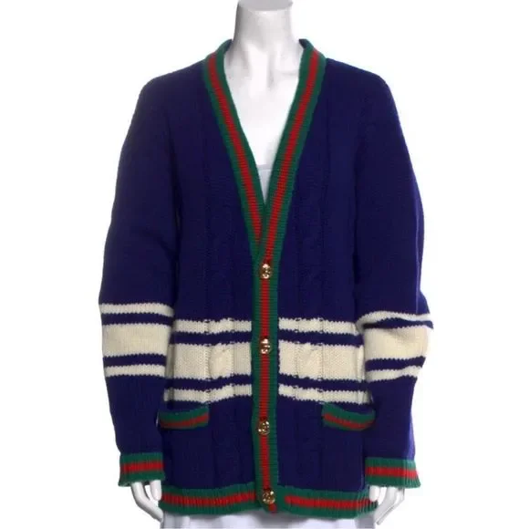 GUCCI Wool Cardigan With Patches - Picture 4 of 9